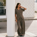 Neo Noir Essiall Pinstripe Pants Taupe