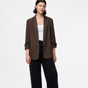 Pieces PCBosella 3/4 Pinstripe Blazer Noos Hot Fudge
