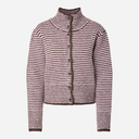 Pieces PCVena LS High Neck Knit Cardigan BC Roseate Spoonbill Stripes