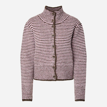 Pieces PCVena LS High Neck Knit Cardigan BC Roseate Spoonbill Stripes