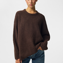 Pieces PCTina LS O-Neck Knit Noos Hot Fudge