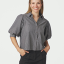 Neo Noir Etta Stripe B Shirt Dark Grey