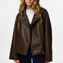 Pieces PCJosie Coated Biker Jacket Hot Fudge