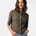 Pieces PCSilly SS O-Neck Knit Cardigan Noos Morel