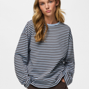 Pieces PCSadie LS Top Jrs Noos Hot Fudge Stripes Cashmere Blue