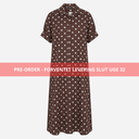 J BY J 8504-2 Long Tunic Dot Dress Brown/White