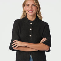 Neo Noir Benuta Fluffy Knit Cardigan Dark Brown