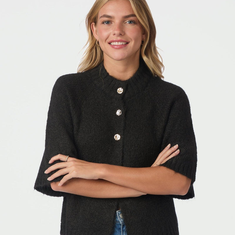 Neo Noir Benuta Fluffy Knit Cardigan Dark Brown