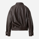 Coster Copenhagen Draped Leather Jacket Night Brown