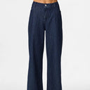 Pieces PCRose MW Wide Denim Jeans Dark Blue Denim