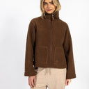 Coster Copenhagen Jamie Fleece Zip Sweater Chocolate Brown
