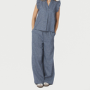 Neo Noir Heifa Emb Stripe Pants Blue