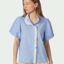 Neo Noir Ulia Stripe Blouse Blue Stripe
