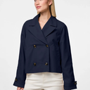 Pieces PCScarlett LS Short Trenchcoat Noos Maritime Blue