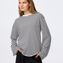 Pieces PCSadie LS Top Jrs Noos Cloud Dancer Stripes Black
