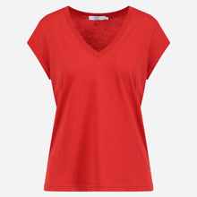 Coster Copenhagen CCH1101 V-Neck T-Shirt 605 Berry Red