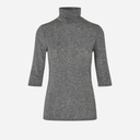 Second Female Matima T-Neck SS Tee Dark Grey Melange