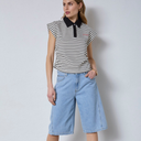 Co Couture NormaCC Stripe Polo Top Black