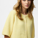 Pieces PCSilly SS O-Neck Knit Cardigan Noos Pale Banana