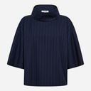 Co Couture GabieCC Pin Funnel Neck Blouse Navy
