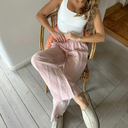 Neo Noir Sonar Linen Pants Lyserød