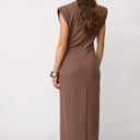 Co Couture FalconCC Pleat Dress Walnut