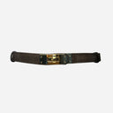 J By J Small Leather Belt Suede Dark Brown