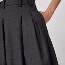 Co Couture EloraCC Check Pleat Skirt Dark Grey