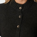 Neo Noir Benuta Fluffy Knit Cardigan Dark Brown - J BY J Fashion