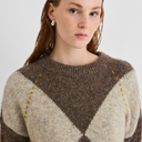 Rouge Edit Argyle L/S O-Neck Knit Canteen