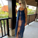 J By J Unique Tie Dye Strap Dress Navy / Orange