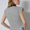 Co Couture NormaCC Stripe Polo Top Black