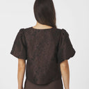 Neo Noir Aisa Brocade Blouse Dark Brown