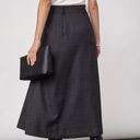 Co Couture EloraCC Check Pleat Skirt Dark Grey