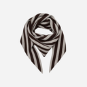 Rosas R-22 Cashmere Small Striped Scarf Grey / Brown