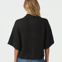 Neo Noir Benuta Fluffy Knit Cardigan Dark Brown