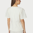 Neo Noir Jules Summer Stripe Blouse Taupe Stripe