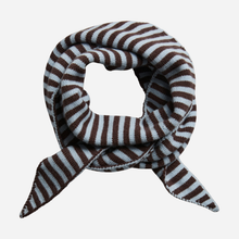 Pieces PCKomma Triangle Scarf Cashmere Blue Stripes Hot Fudge