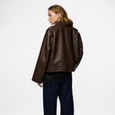 Pieces PCJosie Coated Biker Jacket Hot Fudge