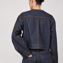 Co Couture SiggaCC Stripe Jacket Denim Blue