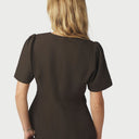 Neo Noir Jules Structure Blouse Dark Brown