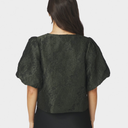 Neo Noir Aisa Brocade Blouse Dark Green