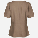 Neo Noir Jules Pinstripe Blouse Taupe