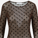 Coster Copenhagen Eve Mesh O-Neck Brown Hearts