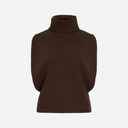 Rouge Edit RouCleo Roll Neck Knit Vest Chicory Coffee