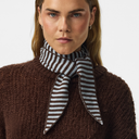 Pieces PCKomma Triangle Scarf Cashmere Blue Stripes Hot Fudge