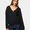 Pieces PcJunna LS V-Neck Knit Cardigan Black