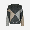 Neo Noir Inga Check Fluff Knit Blouse Antracit