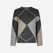 Neo Noir Inga Check Fluff Knit Blouse Antracit - J BY J Fashion