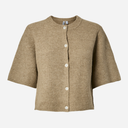 Pieces PCSilly SS O-Neck Knit Cardigan Noos Greige